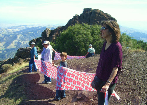 UUs holding ribbon circling Mt. Diablo