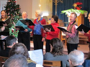 Choir members singing 